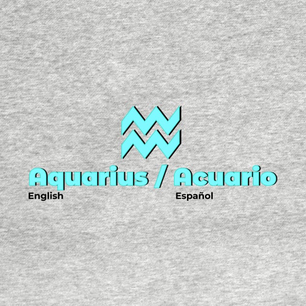 Aquarius Power Color- Electric Blue & Turquoise by MiamiTees305